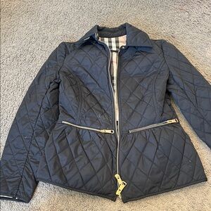 Burberry Quilted Black Puffer Jacket with Signature Check Lining